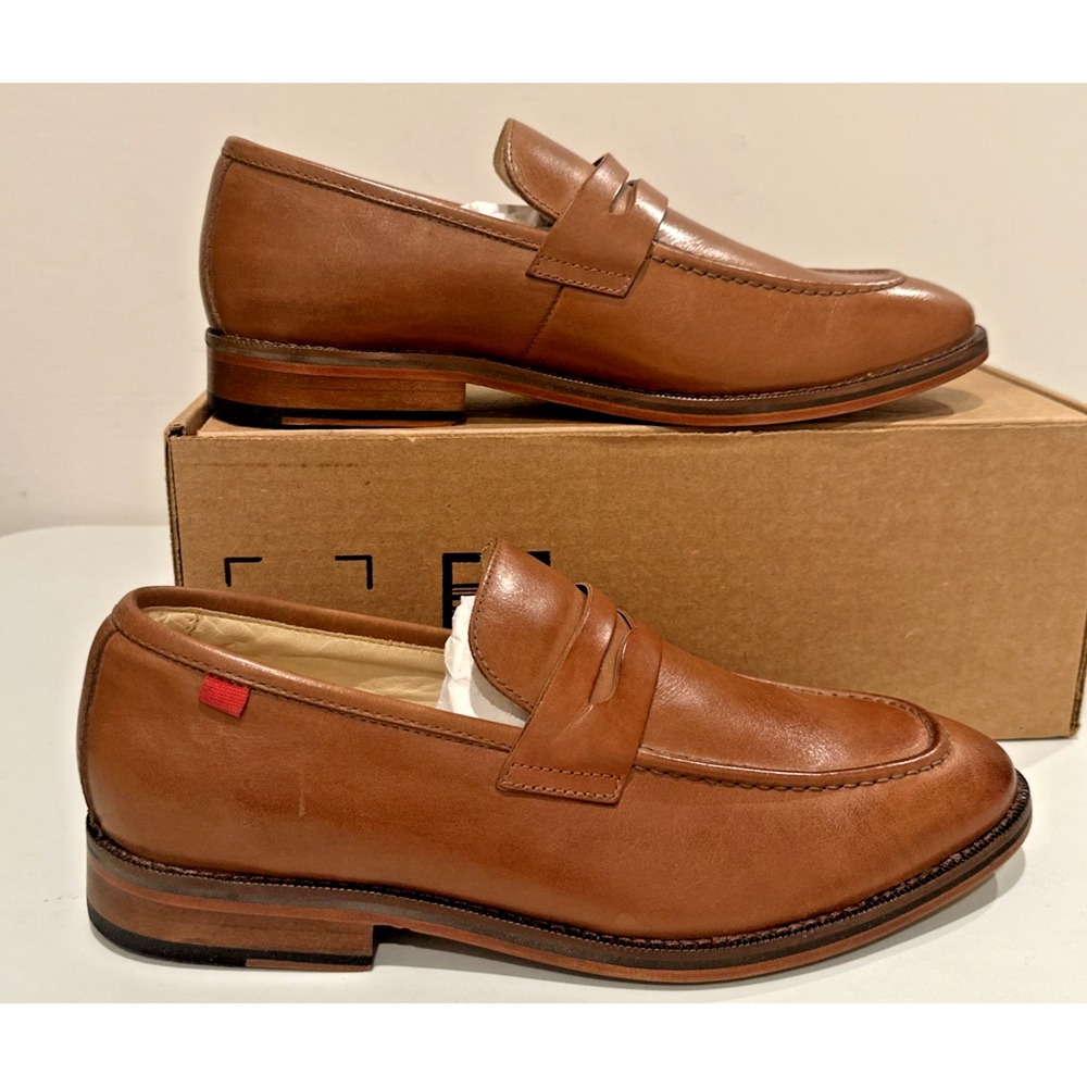 Marc Joseph NY Men Size 9.5 Washington Street Penny Loafer Whiskey Napa Leather